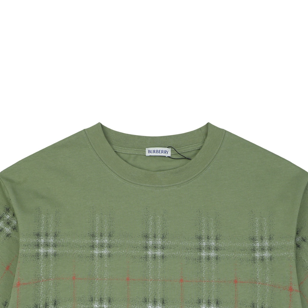 Burberry Gradient Vintage Check Print Short Sleeve Tee Olive