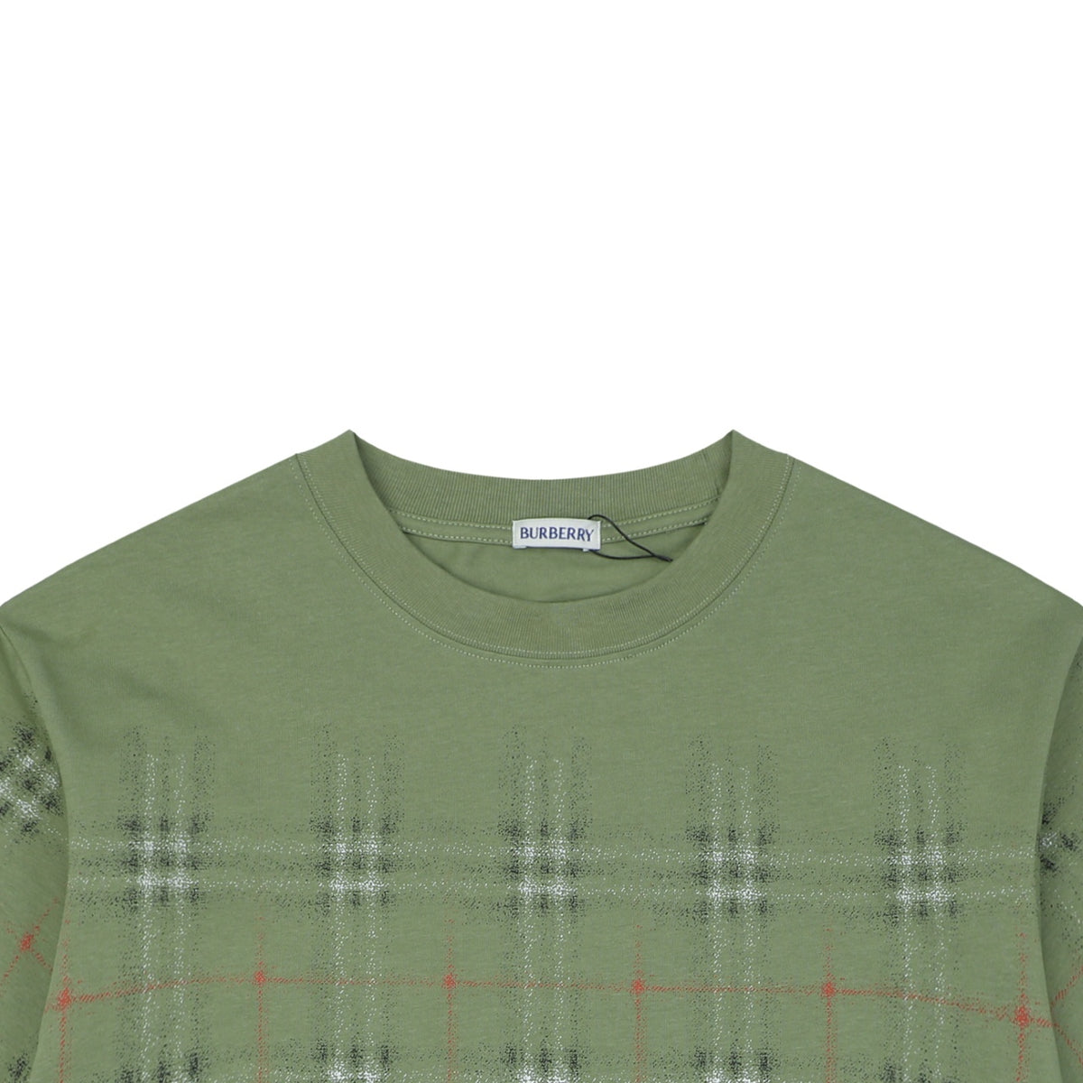 Burberry Gradient Vintage Check Print Short Sleeve Tee Olive