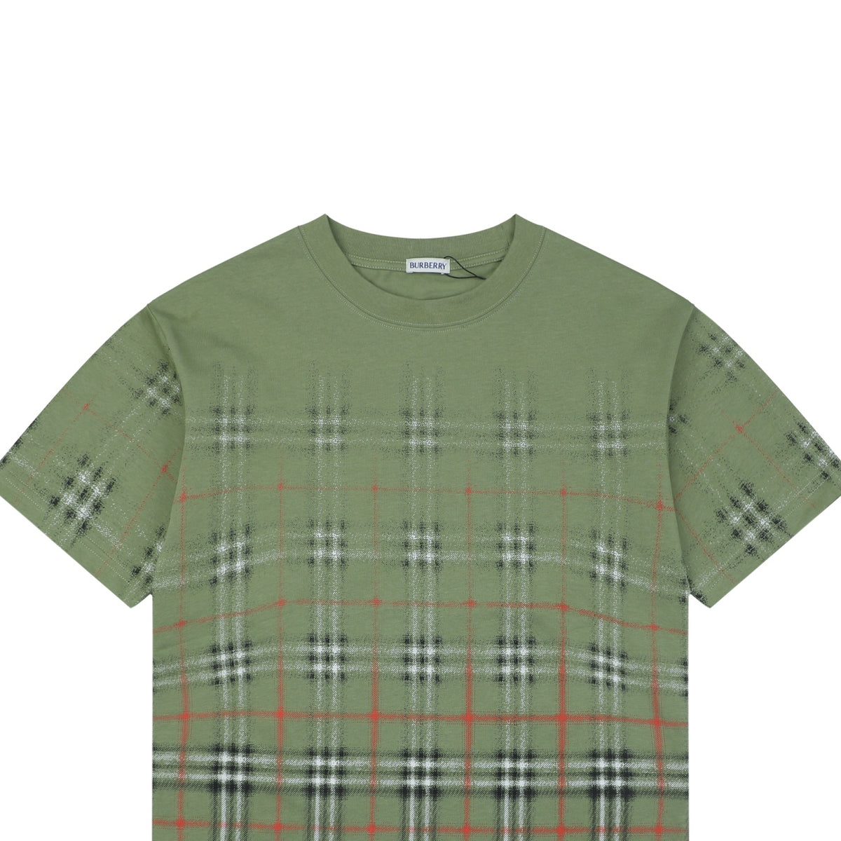 Burberry Gradient Vintage Check Print Short Sleeve Tee Olive