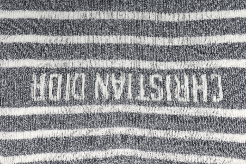 Dior Christian Dior Grey White Stripe Jacquard Short Sleeve Tee