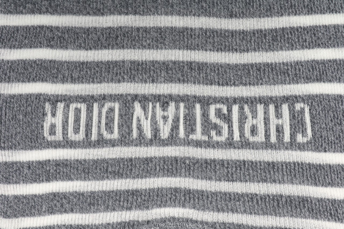Dior Christian Dior Grey White Stripe Jacquard Short Sleeve Tee