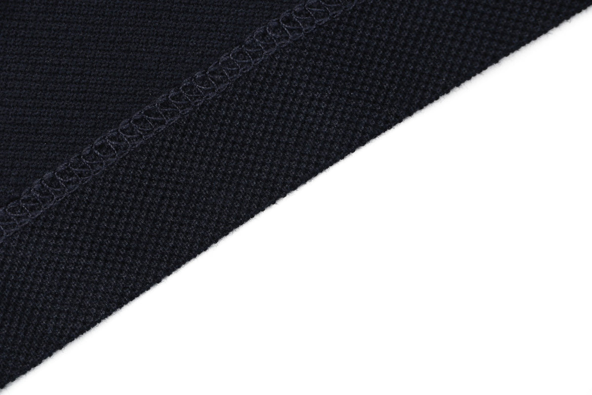 Miu Miu Blue Stripe Contrast Collar Polo Short Sleeve Black