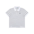 Prada Crest Embroidery Stripe Polo Short Sleeve White