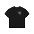 LV Graffiti Monogram Print Short Sleeve Tee — Gray/Pink