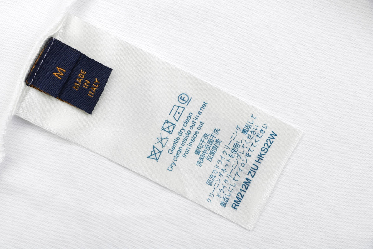 LV Cherry Blossom Graffiti Print Short Sleeve Tee — White