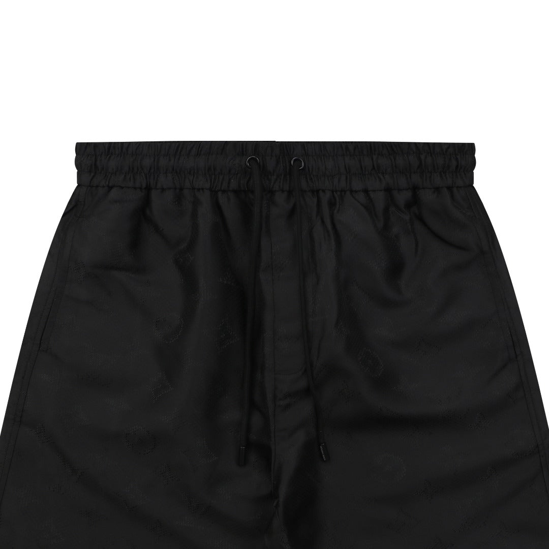 LV Micro Dot Monogram Jacquard Nylon Shorts — Black