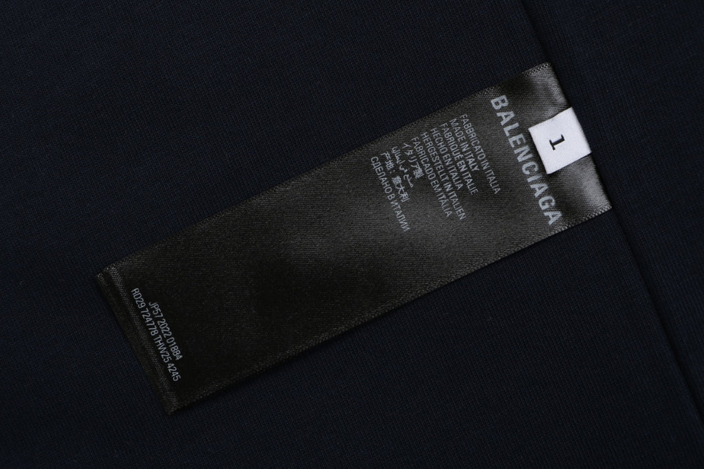 Balenciaga x Adidas Reversible Three-Stripe Logo Short Sleeve Tee — Navy