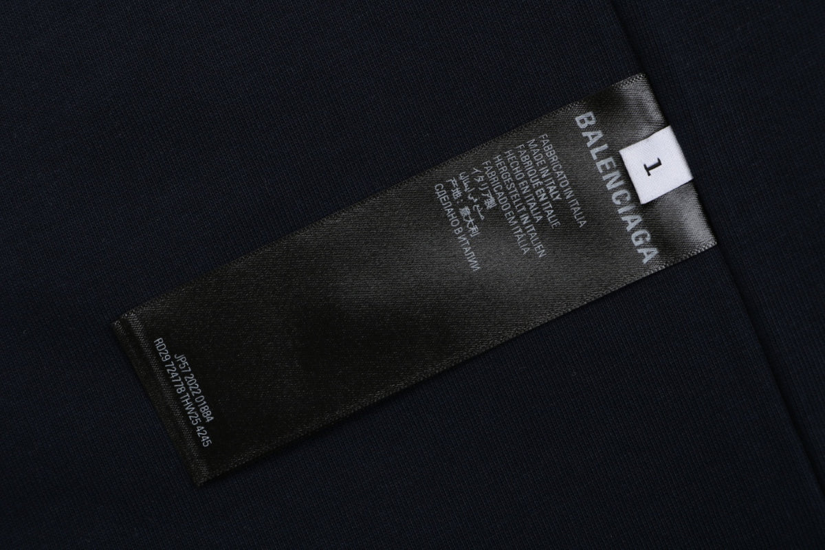 Balenciaga x Adidas Reversible Three-Stripe Logo Short Sleeve Tee — Navy