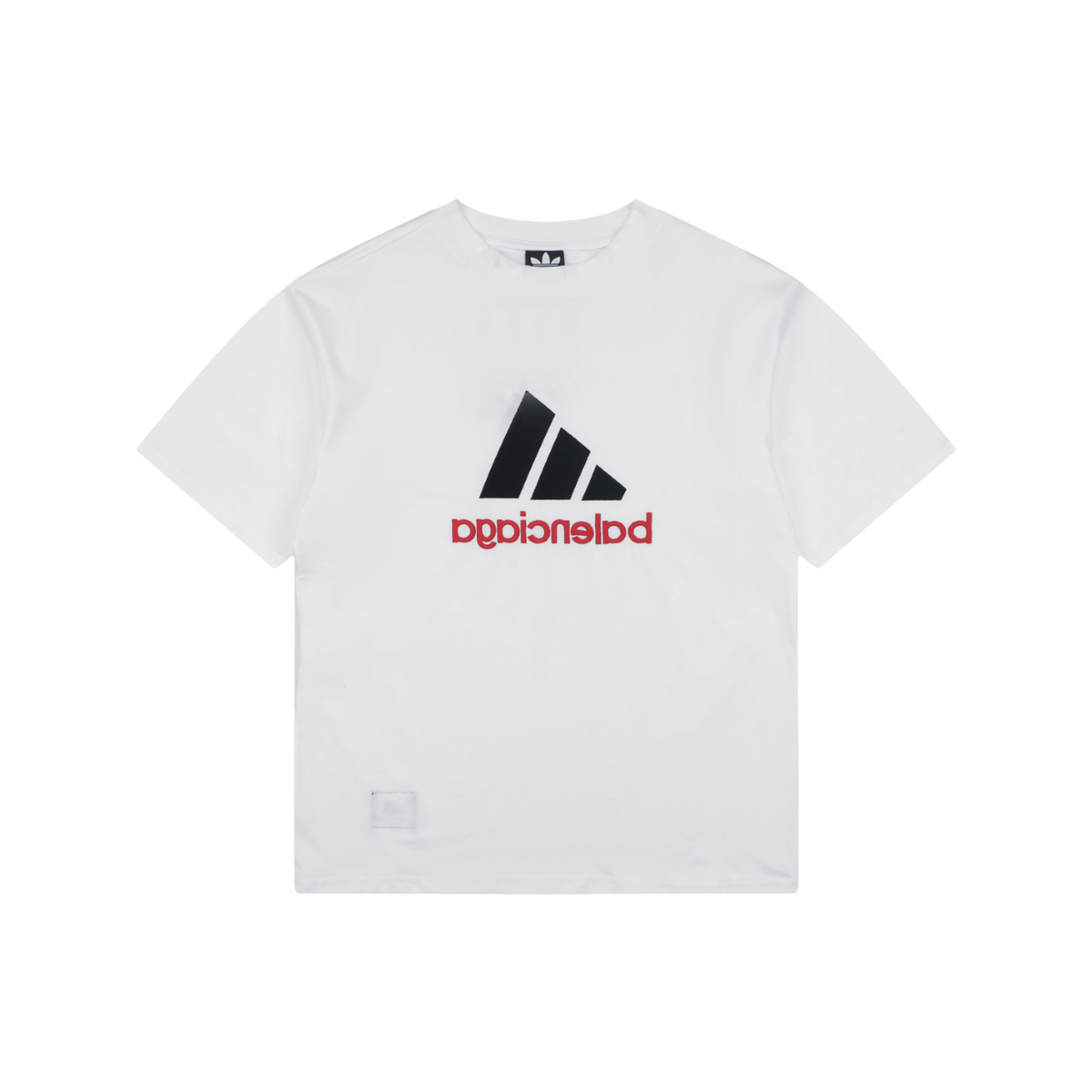 Balenciaga x Adidas Reversible Three-Stripe Logo Short Sleeve Tee — White
