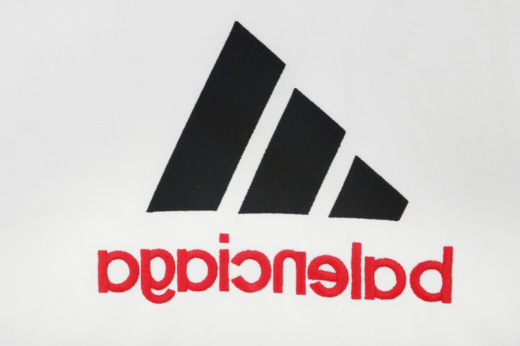 Balenciaga x Adidas Reversible Three-Stripe Logo Short Sleeve Tee — White