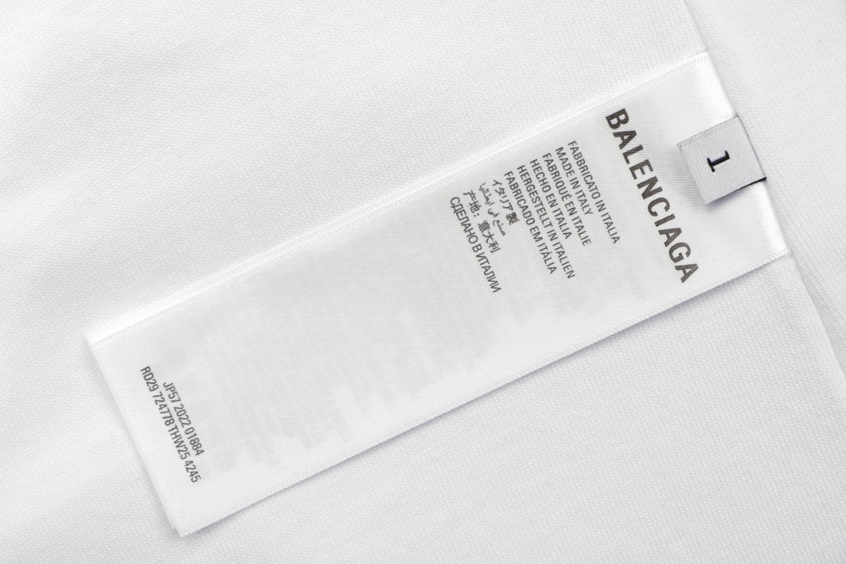 Balenciaga x Adidas Reversible Three-Stripe Logo Short Sleeve Tee — White