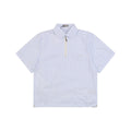 Dior 24SS Vertical Stripe Half-Zip Short Sleeve Shirt — Light Blue