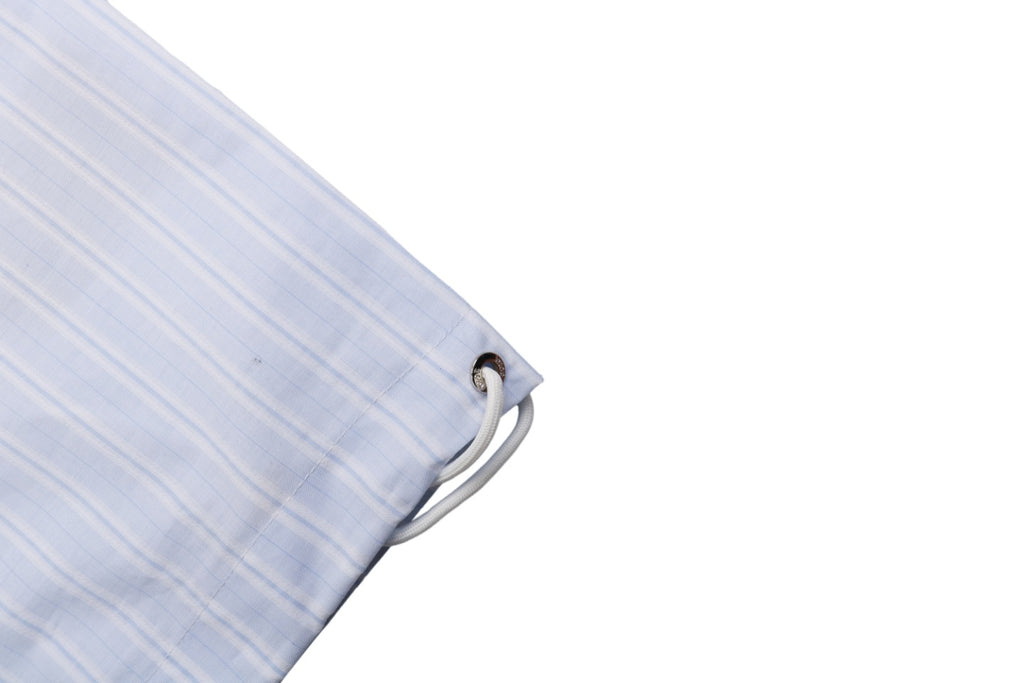 Dior 24SS Vertical Stripe Half-Zip Short Sleeve Shirt — Light Blue