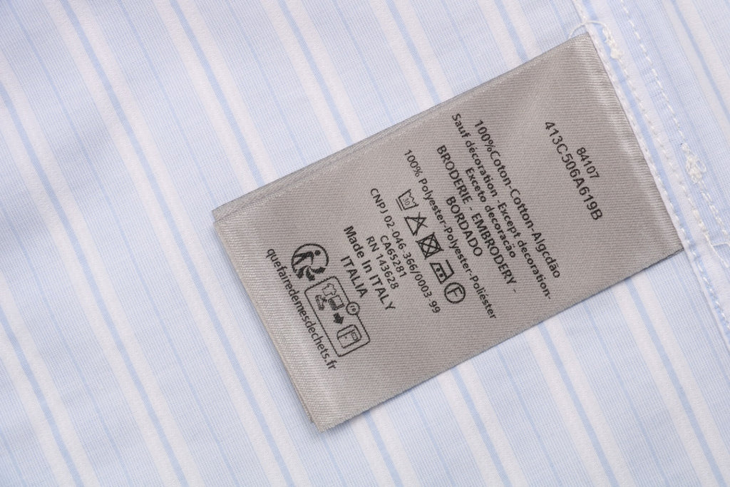 Dior 24SS Vertical Stripe Half-Zip Short Sleeve Shirt — Light Blue