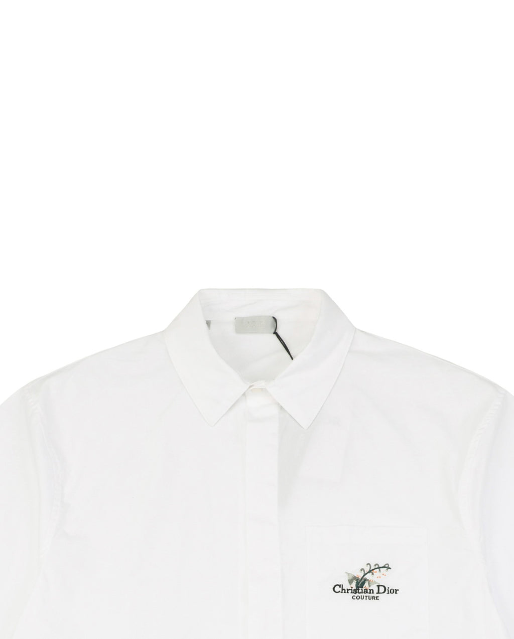 Dior 25SS Lily of the Valley Embroidered Short Sleeve Shirt — White