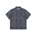 Fendi All-Over FF Monogram Print Short Sleeve Shirt — Gray Blue