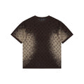 LV Monogram Jacquard Lateral Gradient Short Sleeve Tee — Brown