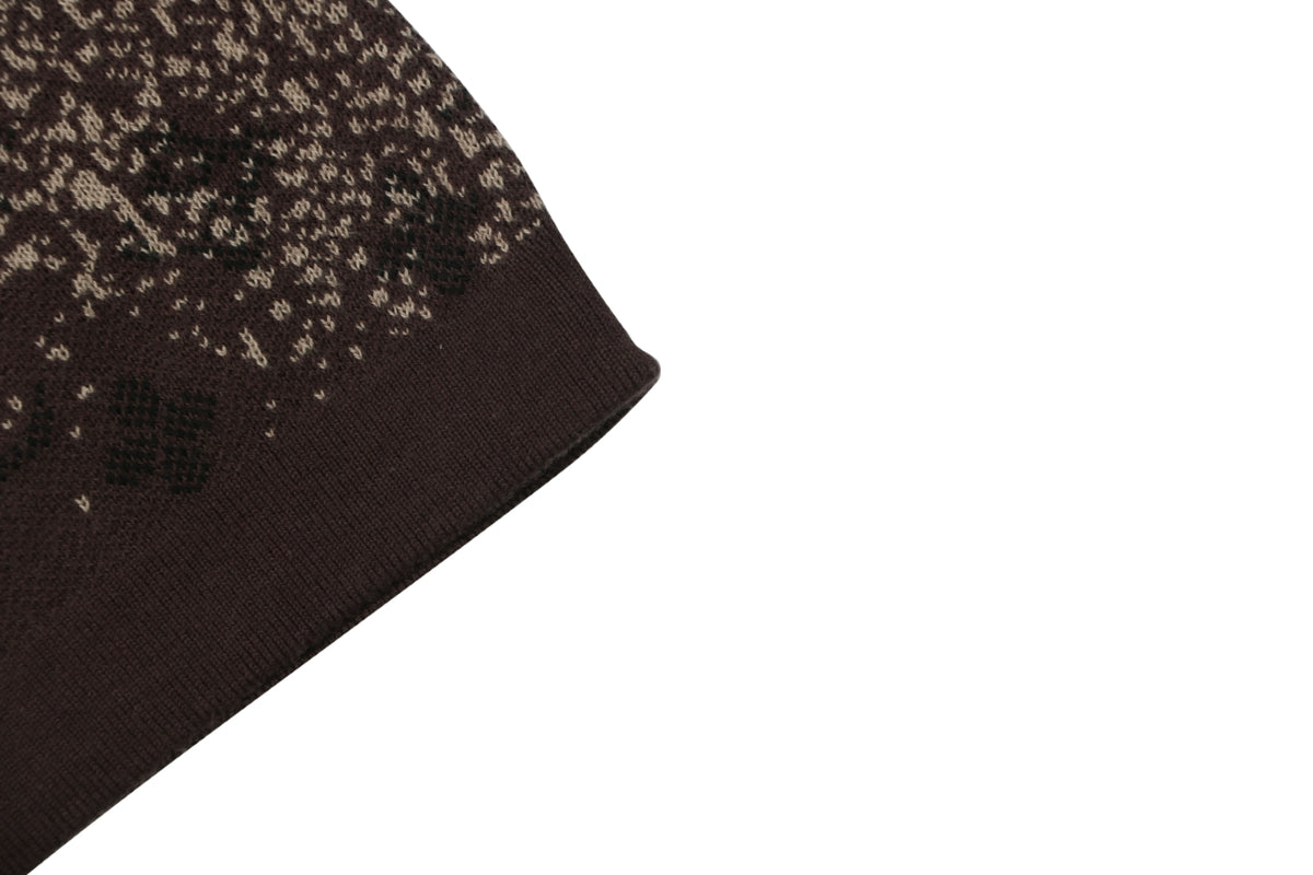 LV Monogram Jacquard Lateral Gradient Short Sleeve Tee — Brown