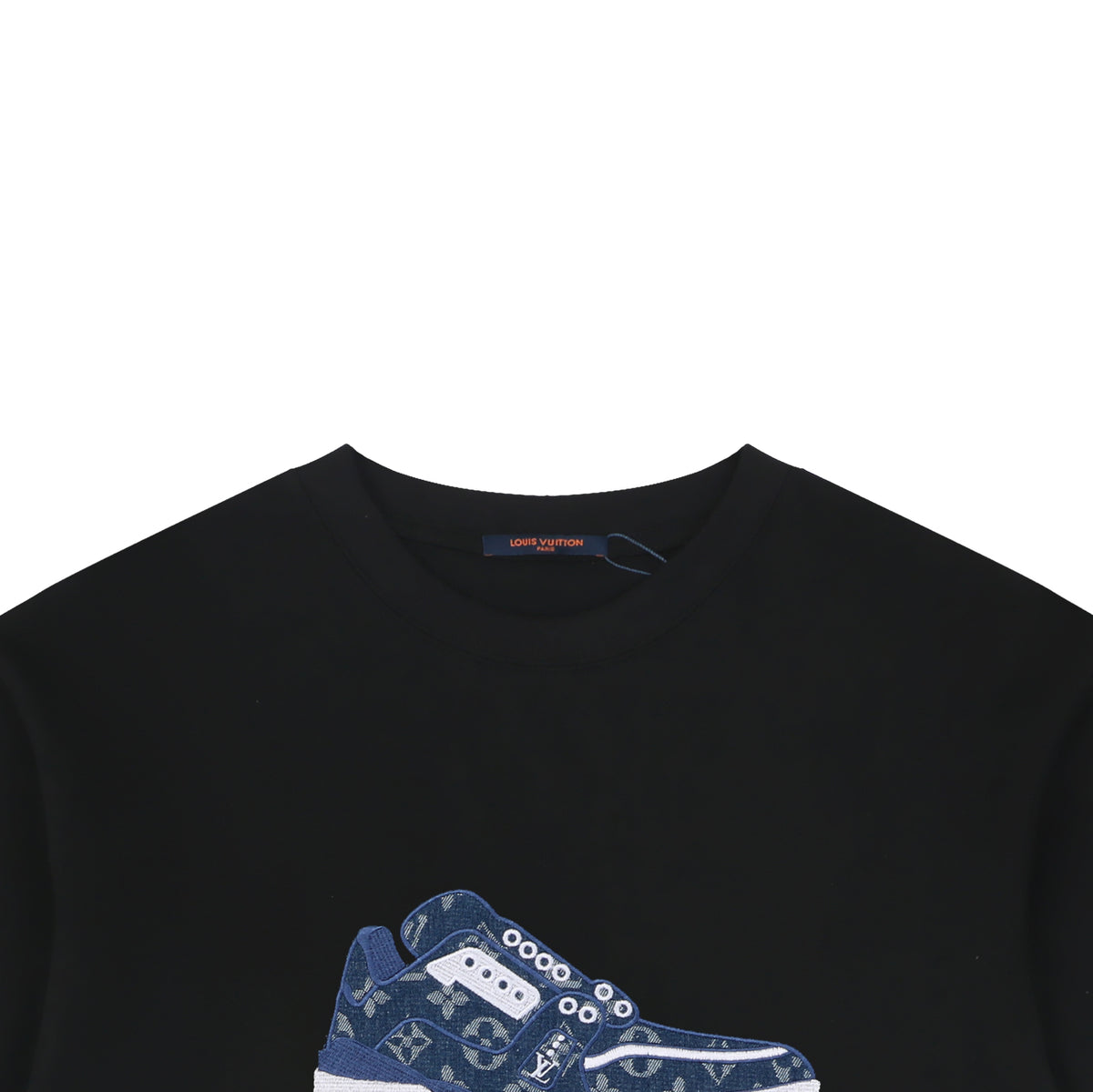 LV Sneaker Monogram Letter Embroidery Short Sleeve Tee