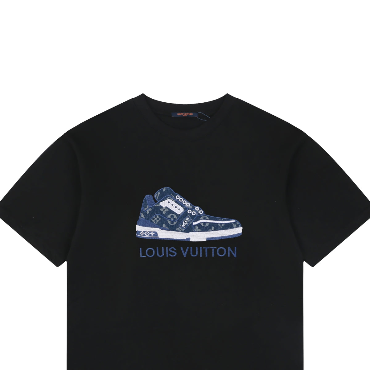 LV Sneaker Monogram Letter Embroidery Short Sleeve Tee
