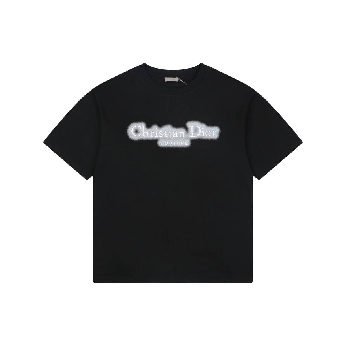 Dior CD Letter Spray Paint Embroidery Short Sleeve Tee – Black