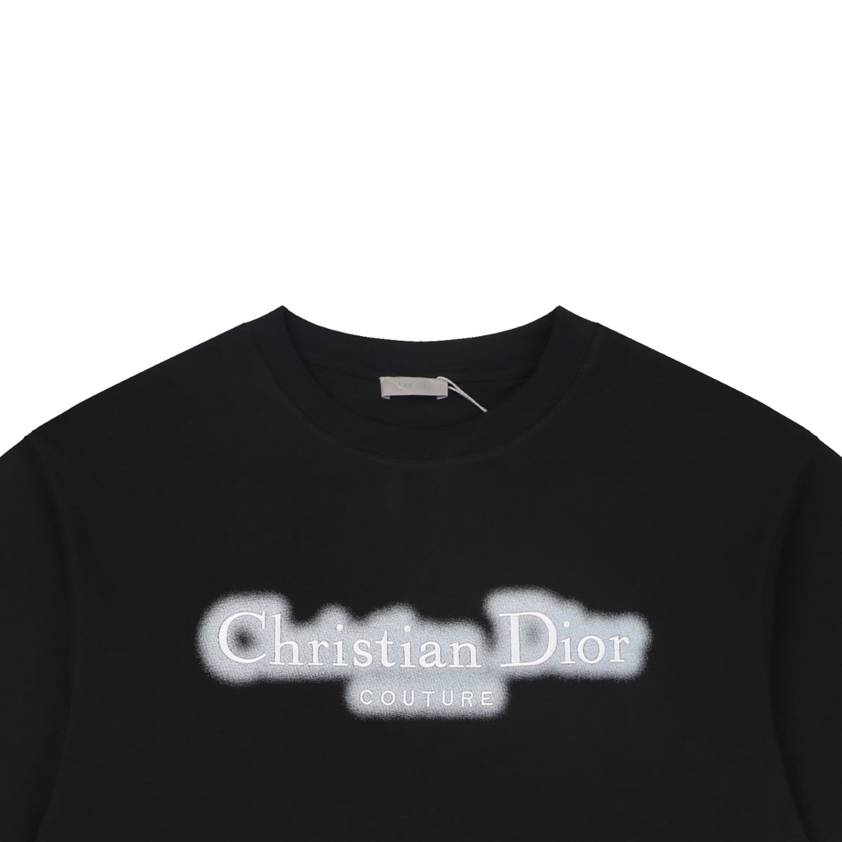 Dior CD Letter Spray Paint Embroidery Short Sleeve Tee – Black
