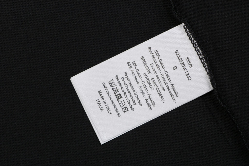 Dior CD Letter Spray Paint Embroidery Short Sleeve Tee – Black