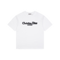 Dior CD Letter Spray Paint Embroidery Short Sleeve Tee – White
