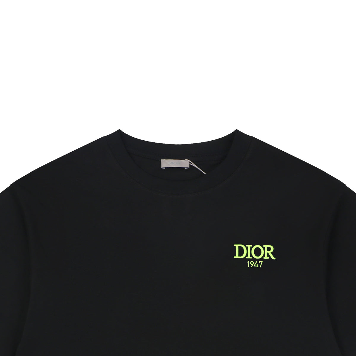 Dior 1947 Green Letter Embroidery Short Sleeve Tee – Black