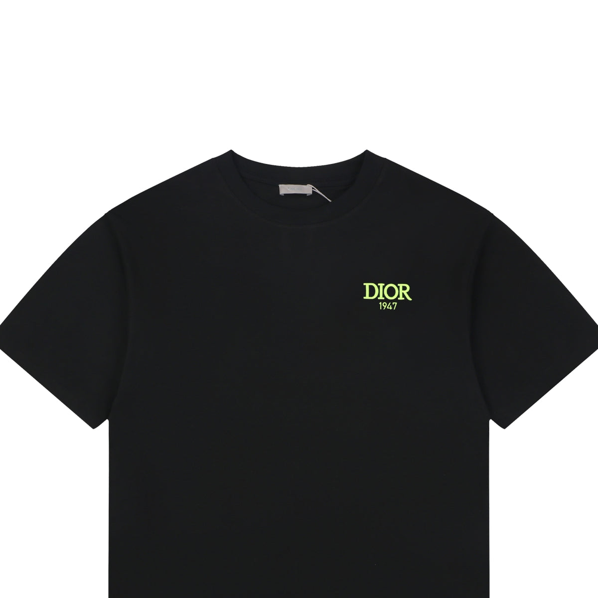 Dior 1947 Green Letter Embroidery Short Sleeve Tee – Black