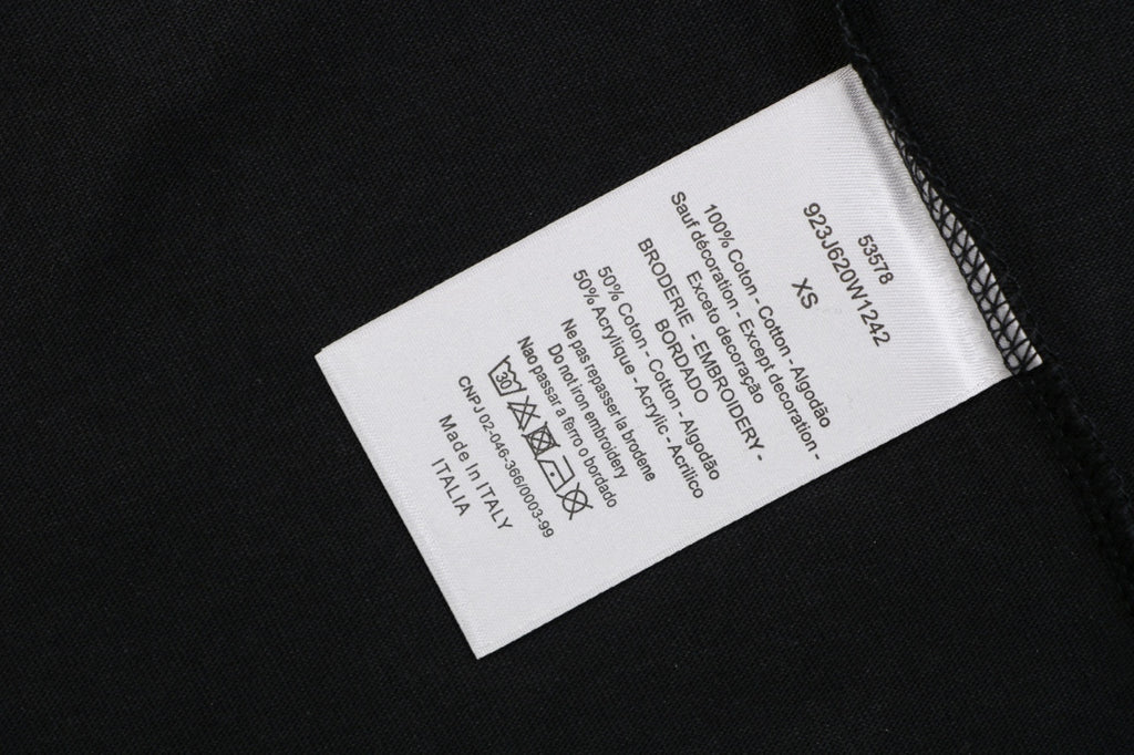 Dior 1947 Green Letter Embroidery Short Sleeve Tee – Black
