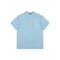 LV Monogram Jacquard Cutwork Polo Short Sleeve – Sky Blue