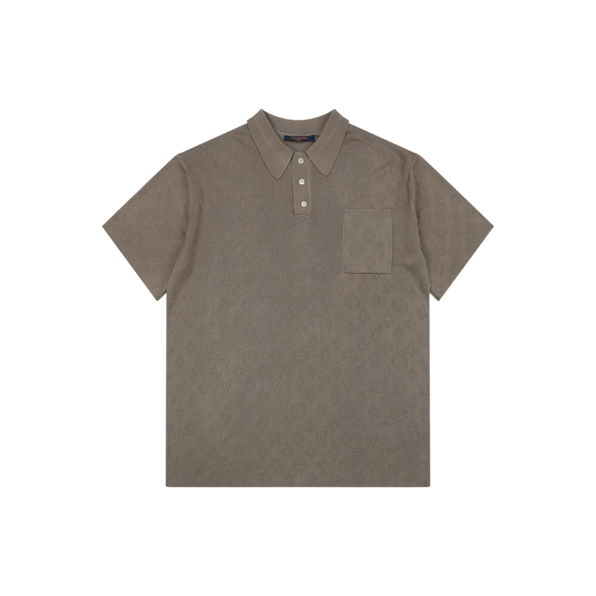 LV Monogram Jacquard Cutwork Polo Short Sleeve – Khaki