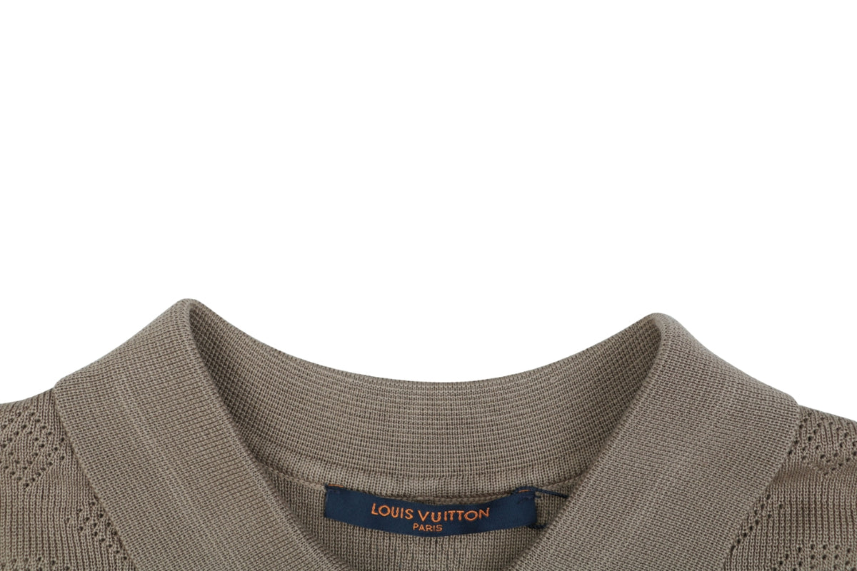 LV Monogram Jacquard Cutwork Polo Short Sleeve – Khaki