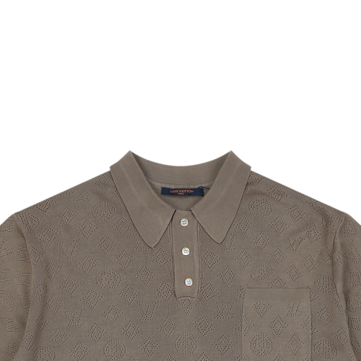 LV Monogram Jacquard Cutwork Polo Short Sleeve – Khaki