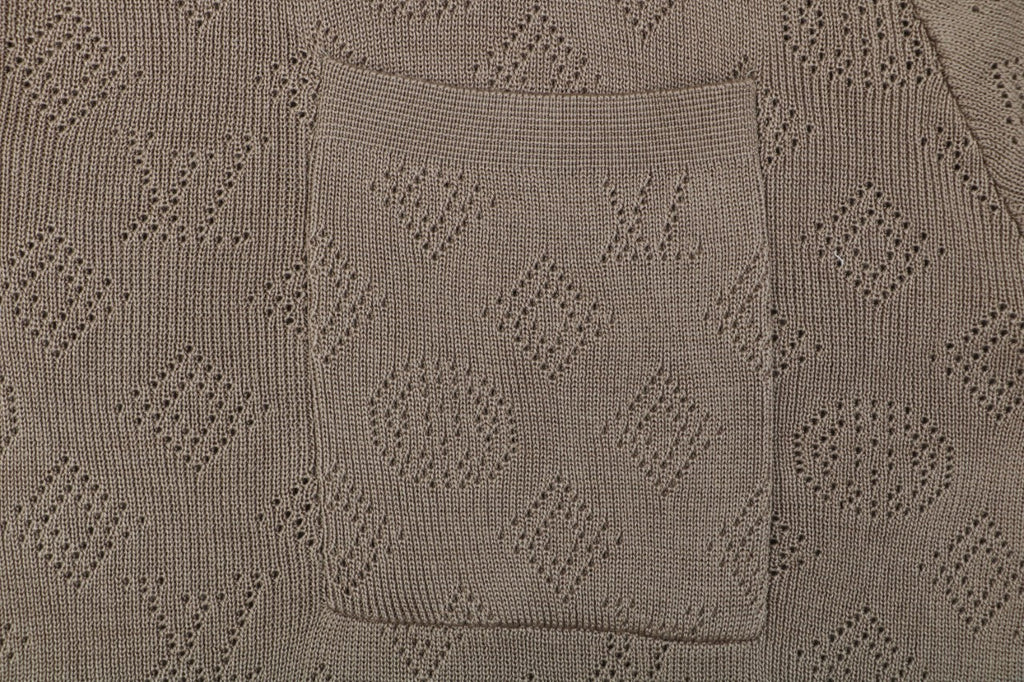 LV Monogram Jacquard Cutwork Polo Short Sleeve – Khaki