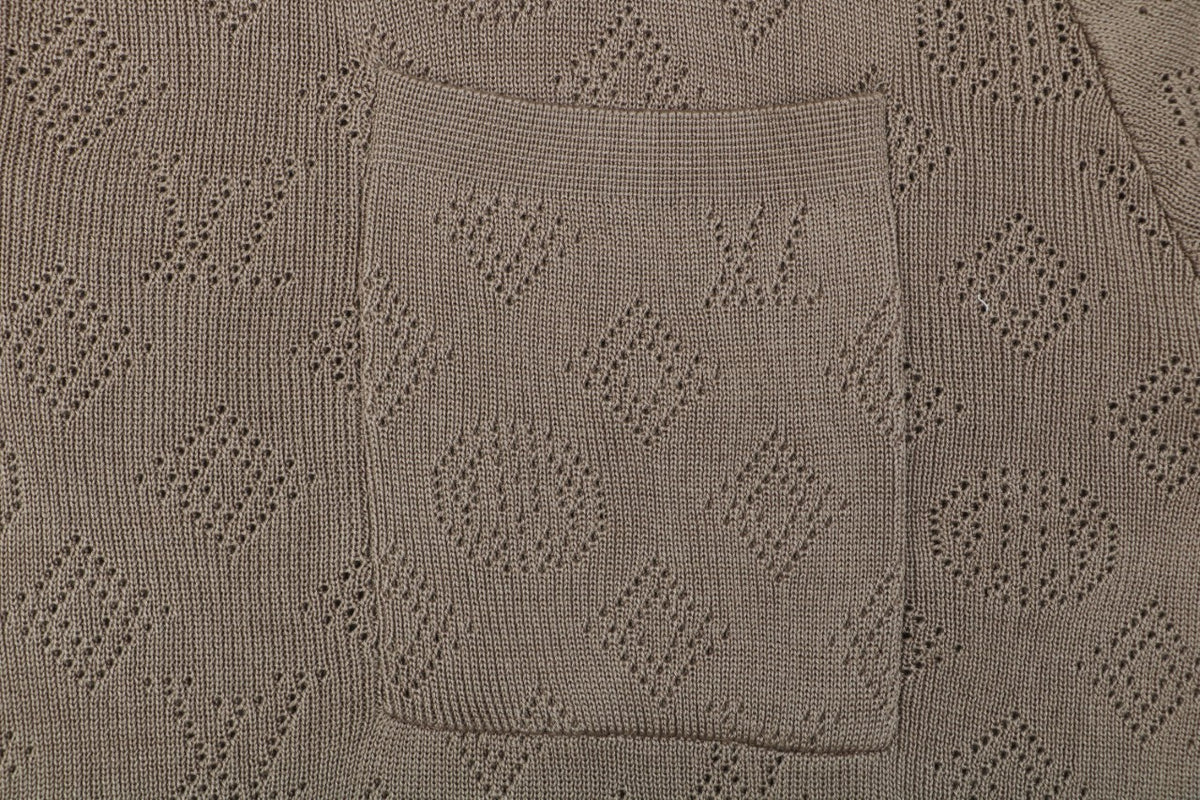 LV Monogram Jacquard Cutwork Polo Short Sleeve – Khaki