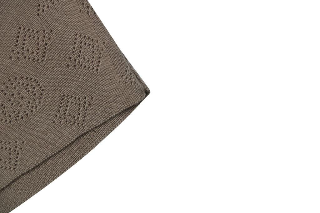 LV Monogram Jacquard Cutwork Polo Short Sleeve – Khaki
