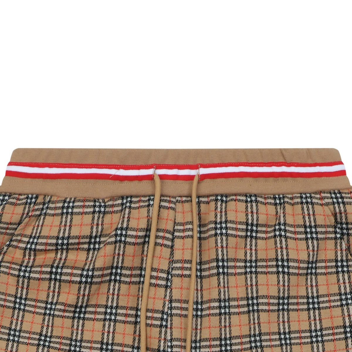 Burberry Mini Logo Equestrian Knight Check Jacquard Shorts – Camel