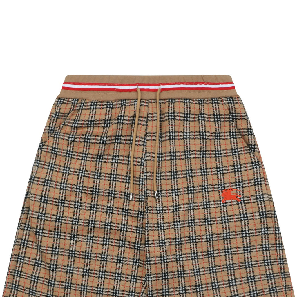 Burberry Mini Logo Equestrian Knight Check Jacquard Shorts – Camel