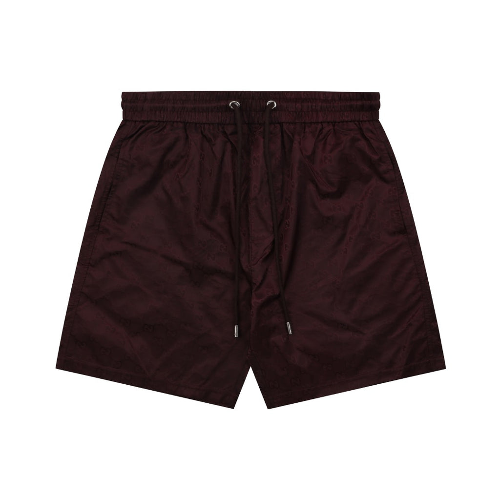 Gucci Double G Tonal Monogram Nylon Shorts – Burgundy