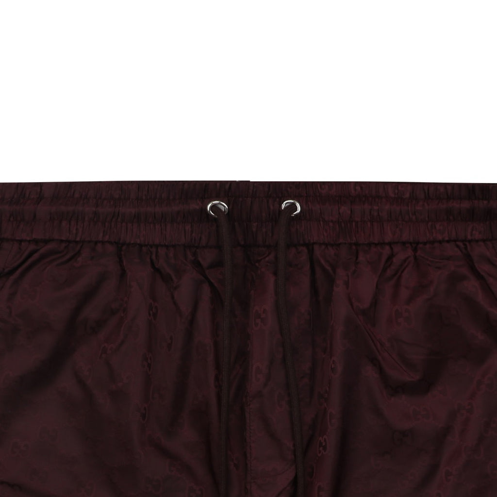 Gucci Double G Tonal Monogram Nylon Shorts – Burgundy