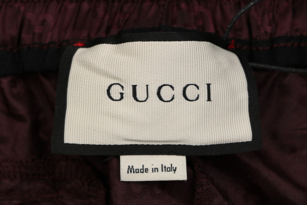 Gucci Double G Tonal Monogram Nylon Shorts – Burgundy