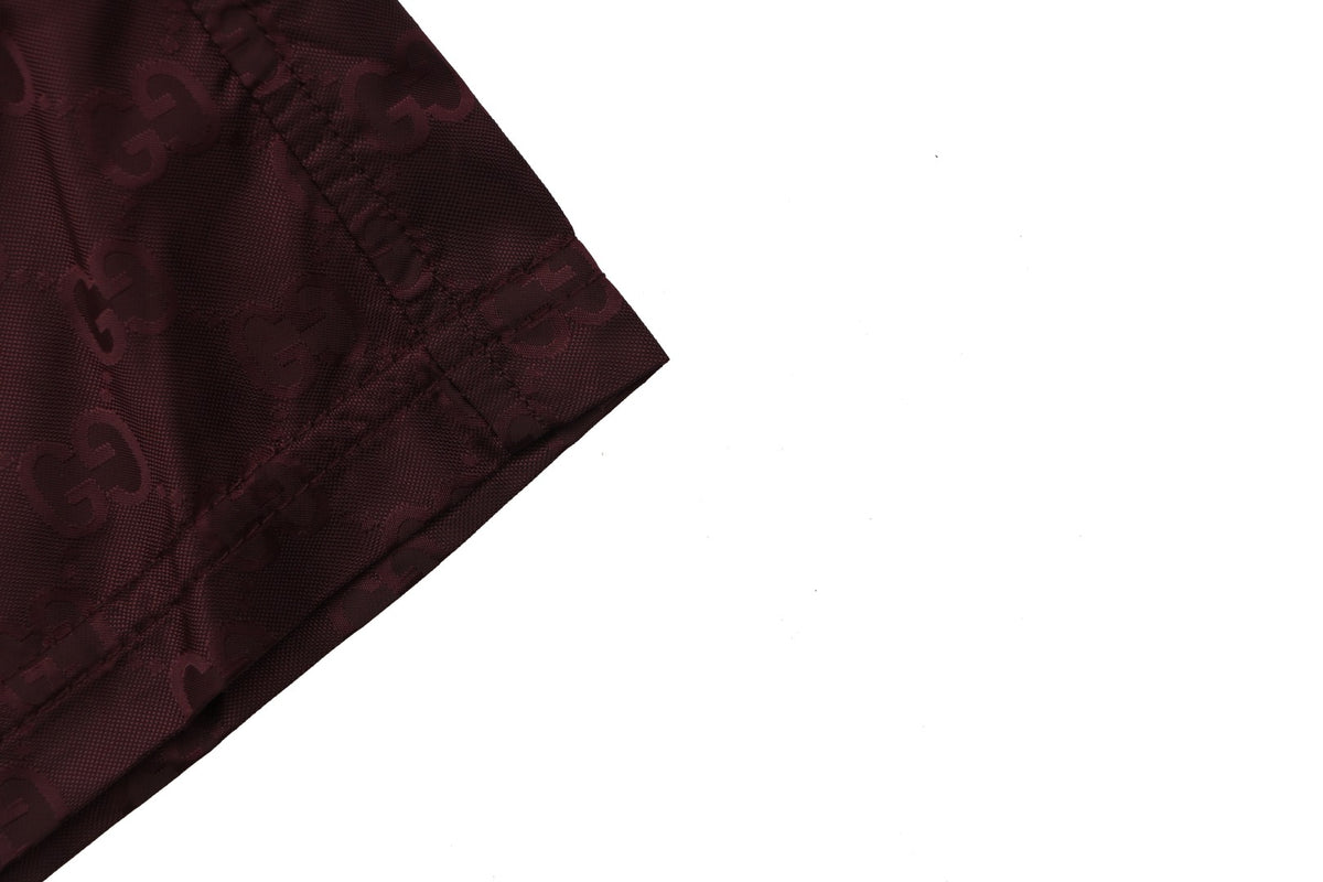 Gucci Double G Tonal Monogram Nylon Shorts – Burgundy