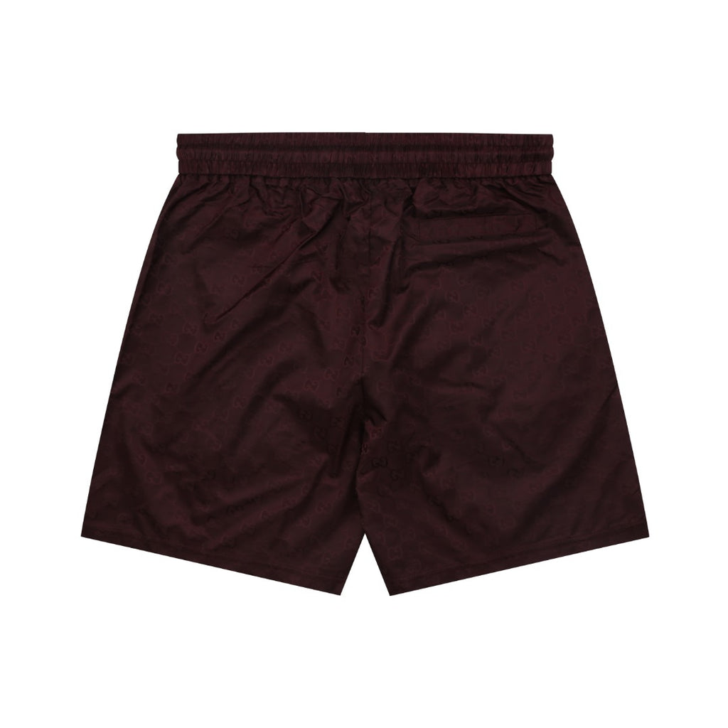 Gucci Double G Tonal Monogram Nylon Shorts – Burgundy