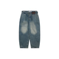 Loewe Leather Patch Wide-Leg Denim Jeans – Vintage Wash