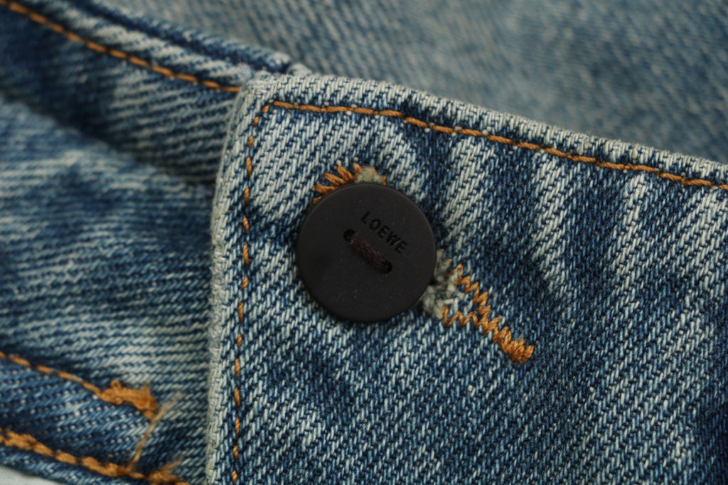 Loewe Leather Patch Wide-Leg Denim Jeans – Vintage Wash