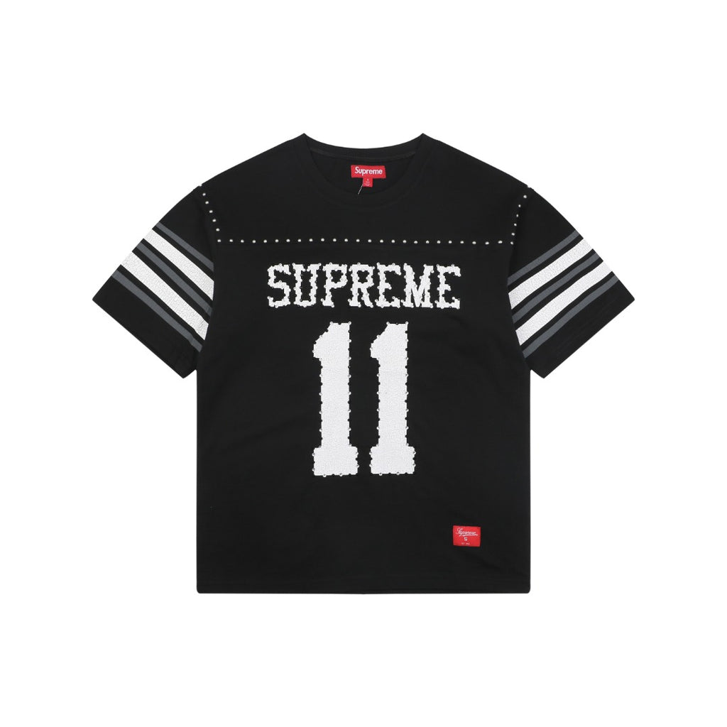 Supreme No.11 Crystal Rhinestone Football Jersey Tee – Black