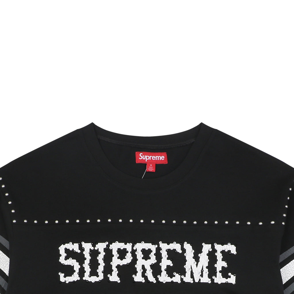 Supreme No.11 Crystal Rhinestone Football Jersey Tee – Black