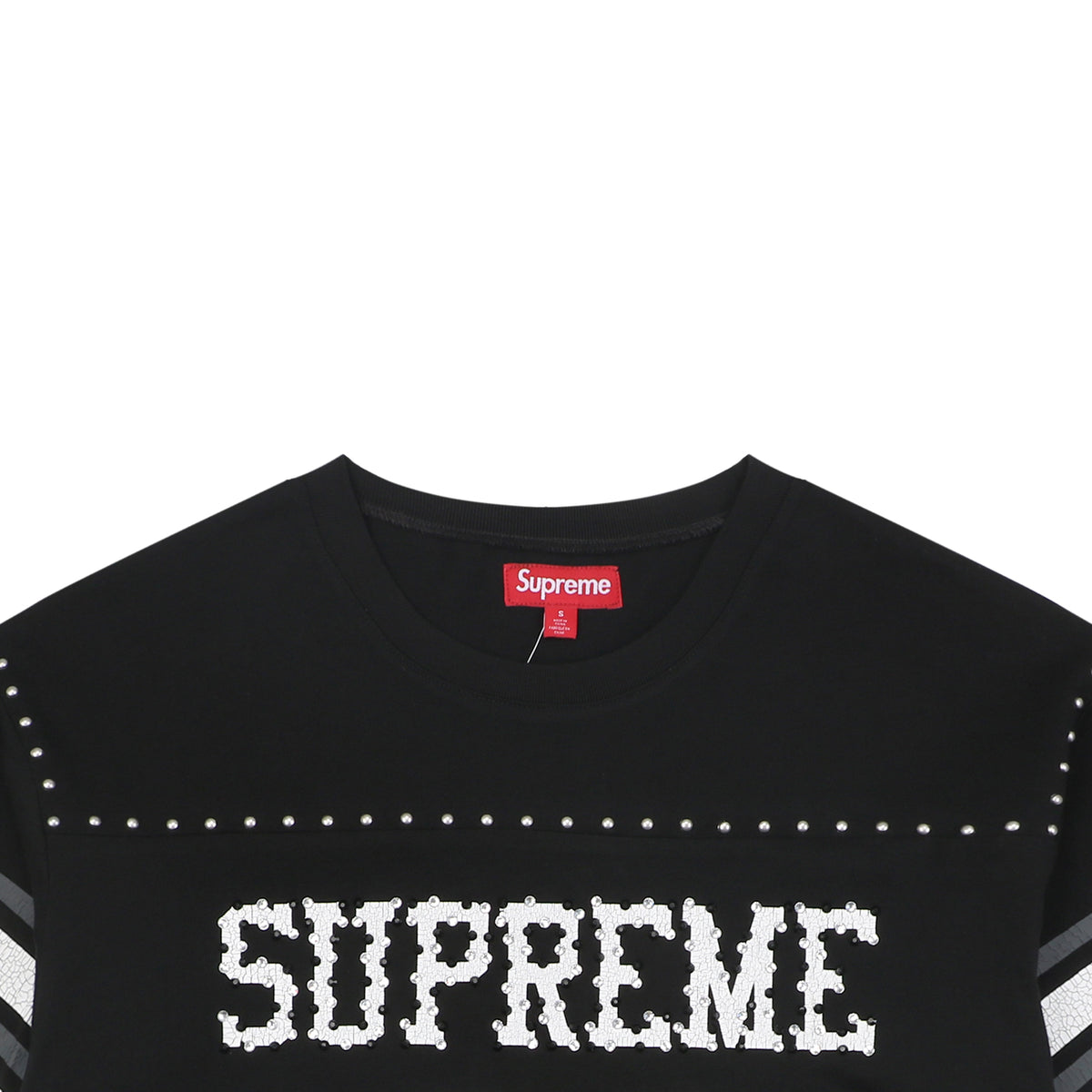 Supreme No.11 Crystal Rhinestone Football Jersey Tee – Black